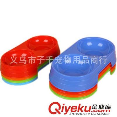 宠物日用品 厂家直销 狗狗双碗 塑料连体宠物大狗食碗 水碗 宠物碗 小号双碗图片|宠物日用品 厂家直销 狗狗双碗 塑料连体宠物大狗食碗 水碗 宠物碗 小号双碗产品图片由义乌市子千宠物用品商行公司生产提供-